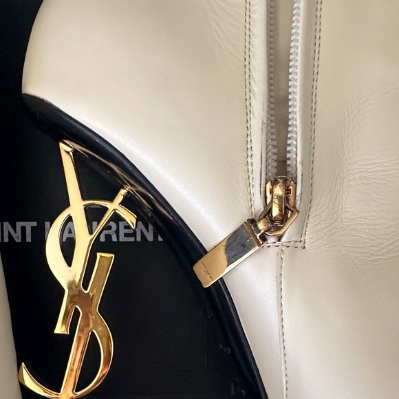 Yves Saint Laurent Ivory Heeled Boots - Picture 4 of 8
